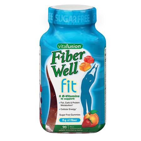 Vitafusion Fiber Well Fit Gummies, Weight Management Peach, Strawberry & Berry - 90 ea