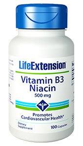 Vitamin B3 Niacin, 500 mg, 100 capsules