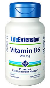Vitamin B6, 250 mg, 100 vegetarian capsules
