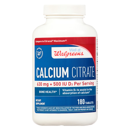 Walgreens Calcium With Vitamin D Supplement Maximum Strength - 180 ea