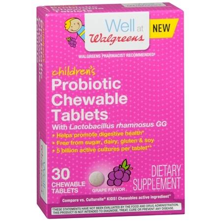 Walgreens Children's Probiotic Chewable Tablets Grape - 30 ea