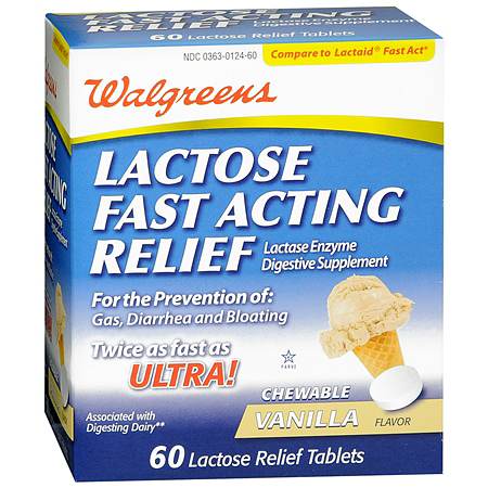 Walgreens Lactose Fast Acting Relief Chewable Tablets - 60 ea