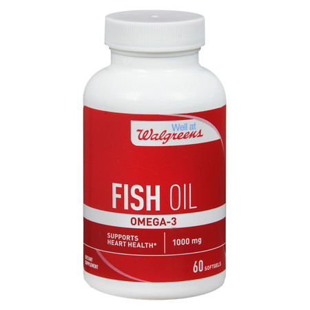 Walgreens Omega -3 Fish Oil 1000mg, Softgels - 60 ea