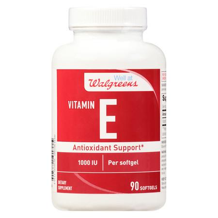 Walgreens Vitamin E 1000 IU Softgels - 90 ea