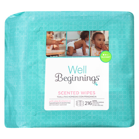 Well Beginnings Scented Baby Wipes Refill Lightly Scented - 216 ea