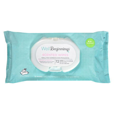 Well Beginnings Softpack Wipes Scented - 72 ea