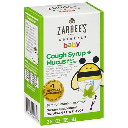 ZarBee's Naturals Baby Cough Syrup + Mucus Reducer Grape - 2 fl oz