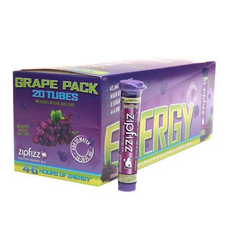 Zipfizz Healthy Energy Mix, Tubes Grape - 0.4 oz.