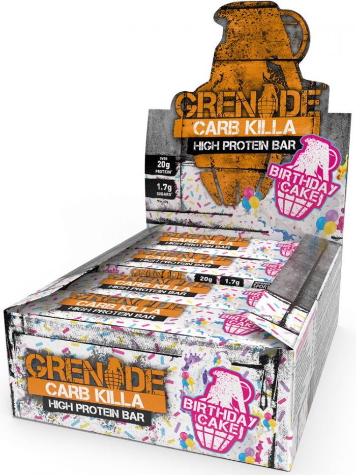 Grenade Carb Killa Bars - Box of 12 Birthday Cake