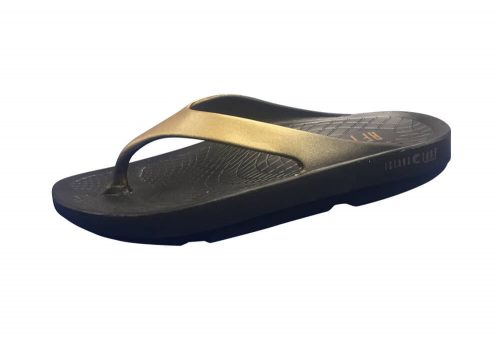 Island Surf Company Wave Sandals - Women's - black/gold, 10