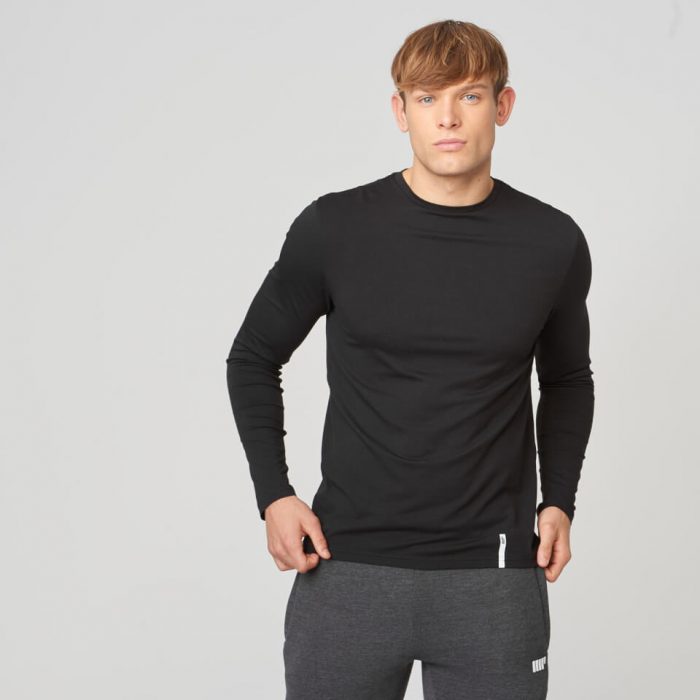 Myprotein Luxe Classic Long-Sleeve Crew T-Shirt - Black - S