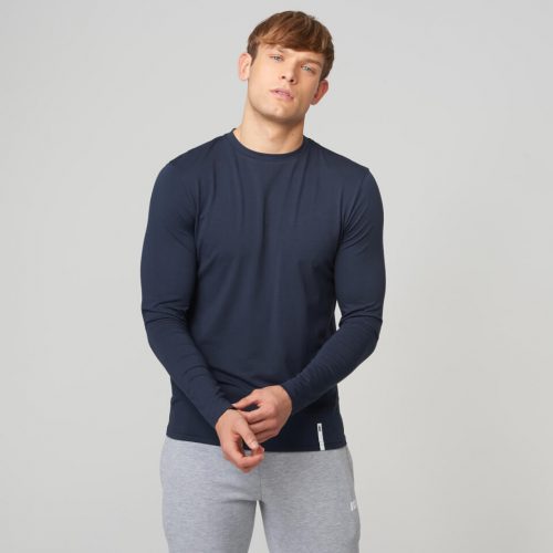 Myprotein Luxe Classic Long-Sleeve Crew T-Shirt - Navy - S