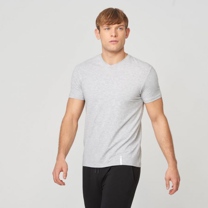 Myprotein Luxe Classic V-Neck T-Shirt - Grey Marl - S