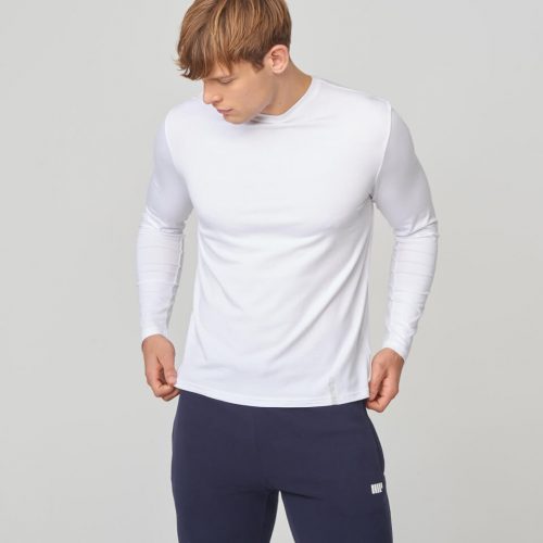 Myprotein Luxe Touch Crew Long Sleeve T-Shirt - White- XS