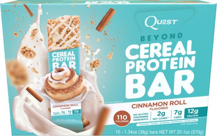 Quest Nutrition Beyond Cereal Bar - Box of 15 Cinnamon Roll