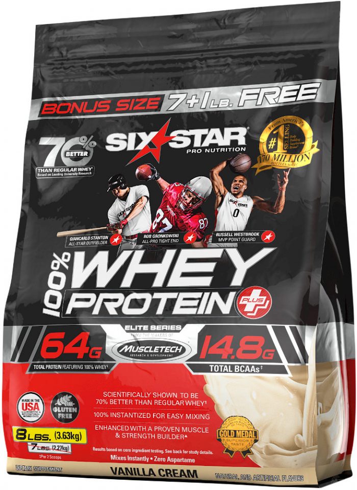 Six Star Muscle 100% Whey Protein Plus - 8lbs Vanilla Creme