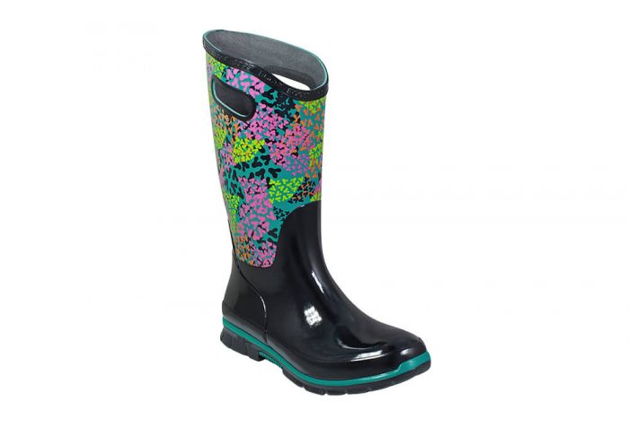 BOGS Berkley Footprint Rain Boots - Women's - black multi, 7