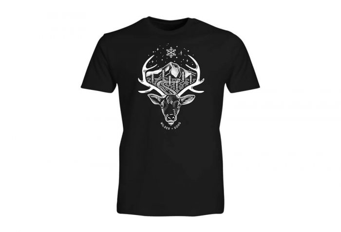 Wilder & Sons Deer Wilderness T-Shirt - Men's - black, large